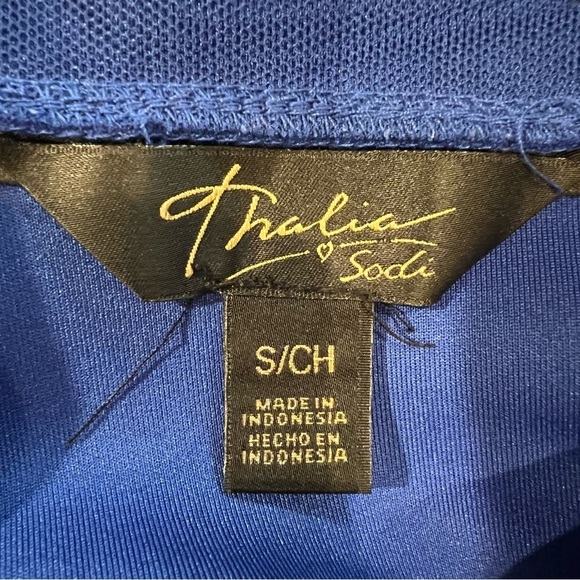 Thalia Sodi ROYAL BLUE Sheath MIDI Dress w/ Cutouts at Neck & Bottom Small - Picture 6 of 7